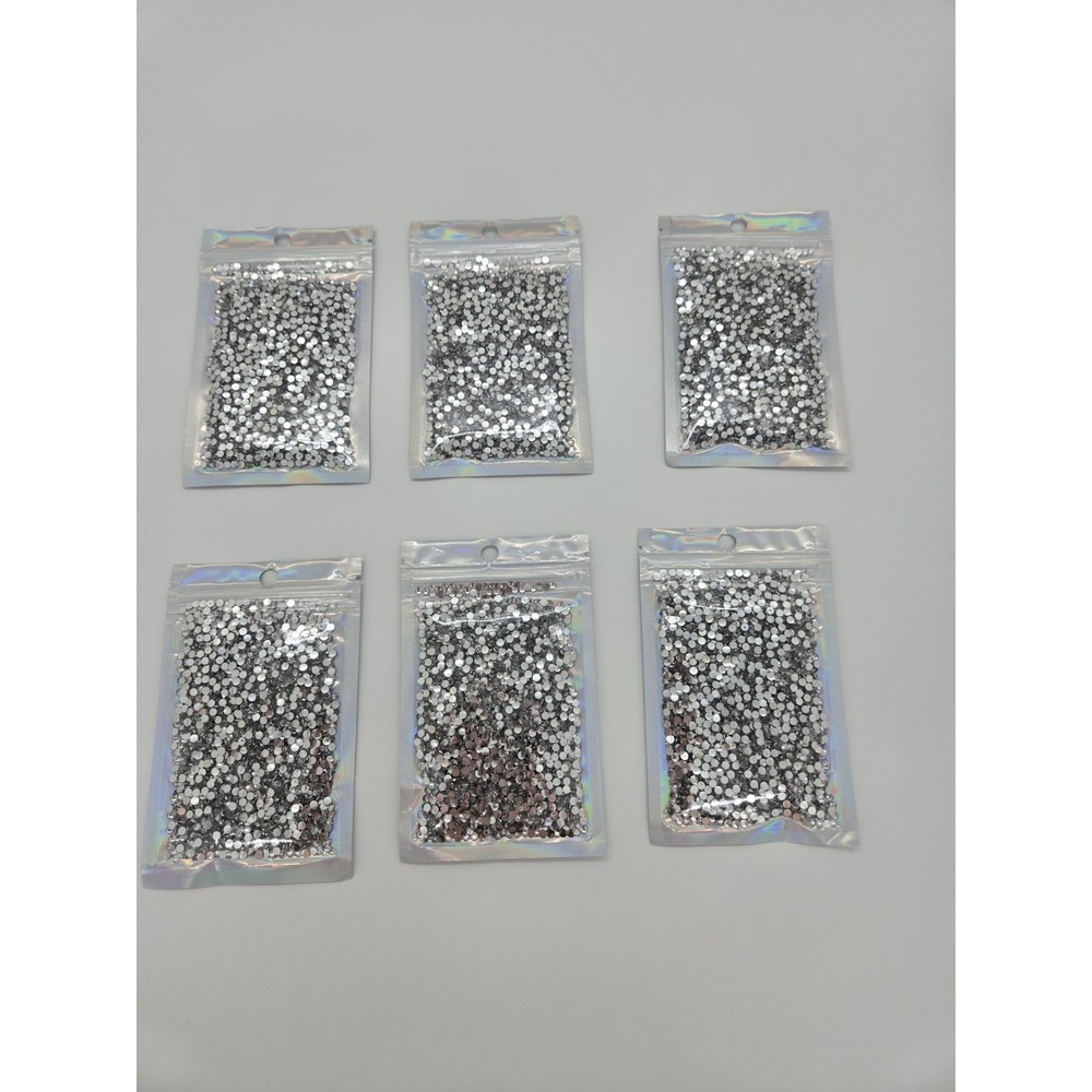 Clear/crystal SILVER back Resin  Flatback Rhinestones Non Hotfix Bulk Lot